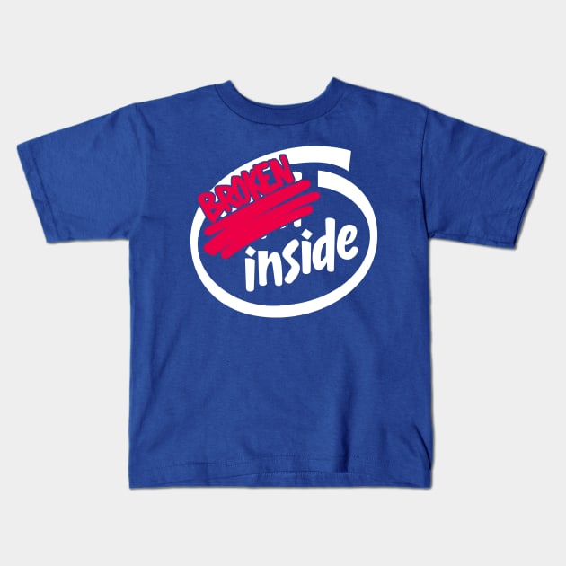 Broken Inside Kids T-Shirt by TheTeenosaur